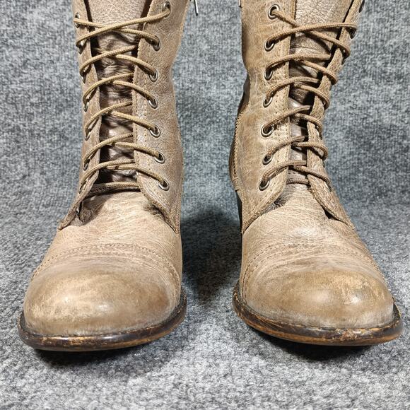 Steve Madden Graanie Ankle Boots Women Sz 8.5 M Brown Leather Lace Up - Picture 5 of 9